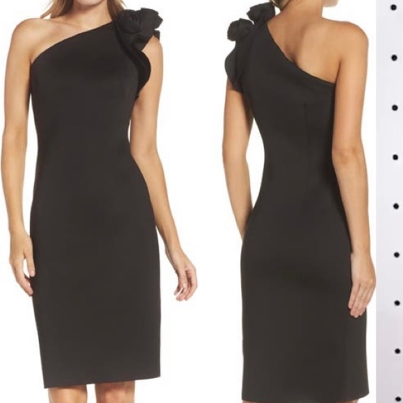 Dresses & Skirts - Black Eliza J one shoulder cocktail dress size 12